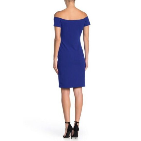 BEBE | Cobalt Blue Off-Shoulder Dress - Picture 2 of 4